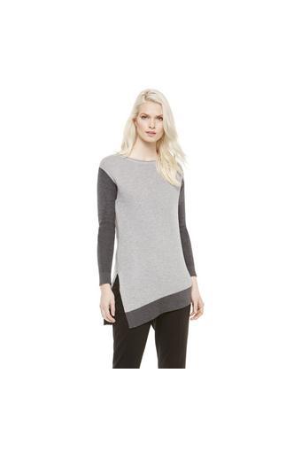 Vince Camuto Vince Camuto Asymmetrical Hem Color Blocked Sweater