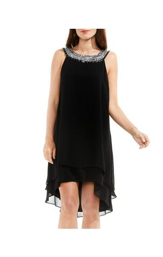 Vince Camuto Jeweled-neckline Dress