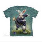 The Mountain Blue Cotton White Rabbit Ch Design Novelty Parody Youth T-shirt (s)