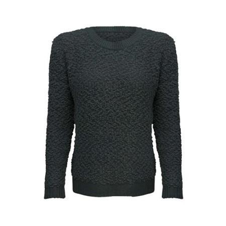 Luxury Divas Black Popcorn Knit Long Sleeve Sweater