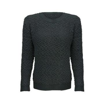 Luxury Divas Black Popcorn Knit Long Sleeve Sweater