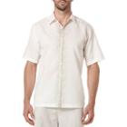 Cafe Luna Men's Vertical Center Stripe Panel Short Sleeve Shirt