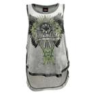 Harley-davidson Small Women's Passion Tank Top, Embellished Feathered, Gray (s) Hd715-022hgy
