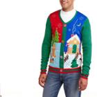 Pop Culture Gingerbread Land-faux Cardi Men's Christmas Ugly Sweater