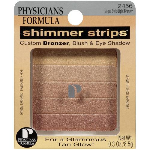Physicians Formula Shimmer Strips Custom Bronzer, Blush And Eye Shadow, Vegas Strip/light 2456