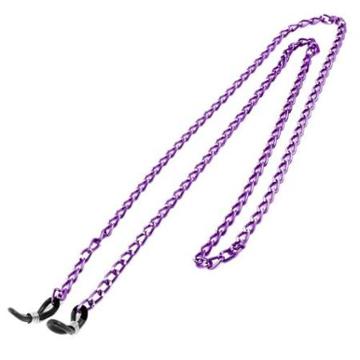 Unique Bargains 60cm Length Purple Metal Mini Beaded Link Chain Eyeglasses Eyewear Retainer