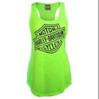 Harley-davidson 2x-large Women's Racerback Foil Bar & Shield Tank Top, Neon Green 30293814