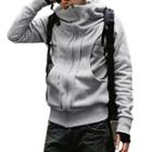 Azzuro Men's Raglan Sleeves Zip Up Casual Warm Hooded Jumper Jacket (size / 38)