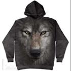 The Mountain Grey Cotton Wolf Face Awesome Animal Hoodie Cool (2x-large) New