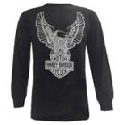 Harley-davidson X-large Men's Eagle Long Sleeve T-shirt Black Graphic Tee 30296660