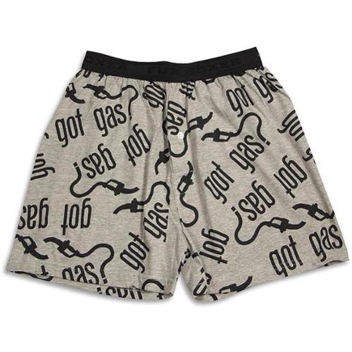 Fun Boxers Mens Got Gas Heather Grey Cotton Sleep Leisure Boxer Shorts