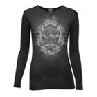 Harley-davidson 2x-large Women's Long Sleeve Shirt, Storm Eagle Bar & Shield, Black 30291194