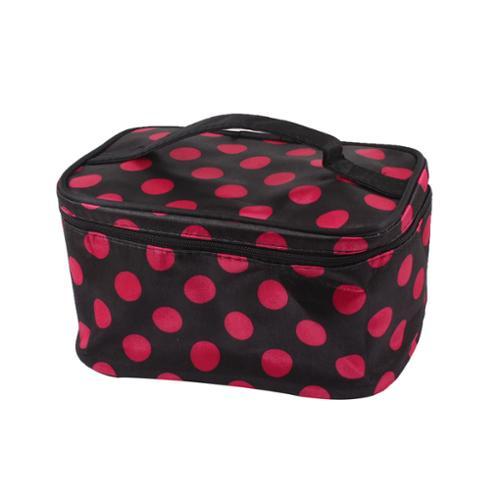 Women Two Ways Zippers Design Small Interlayers Inside Cosmetic Makeup Bag