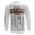 Harley-davidson Small Men's Long Sleeve Shirt, Distressed Bar & Shield Logo, White (s) 30290755