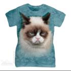 The Mountain Blue Cotton Grumpy Cat Design Novelty Parody Womens T-shirt (s) New