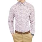 Azzuro Men's Single Breasted Flower Pattern Point Collar Button Cuffs Shirts (size / 38)
