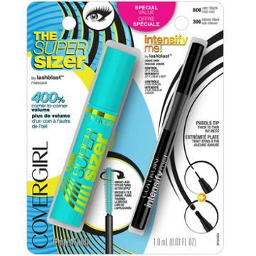 Covergirl The Super Sizer Mascara & Intensify Me! Liquid Liner By Lashblast Combo Pack, 2 Pc