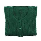 Care Apparel Cable Knit Long Sleeve Button Up Polyester Forest Arge Cardigan Sweater
