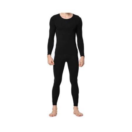 Northwest Blue Mens 2 Piece Performance Base Layer Thermal Set, Black