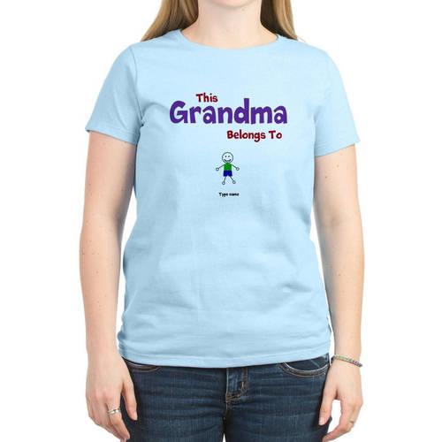 Cafepress Personalized This Grandma Belongs To Women's Light T-shirt