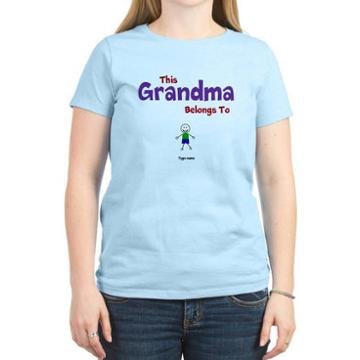 Cafepress Personalized This Grandma Belongs To Women's Light T-shirt