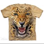 The Mountain Tan Cotton Angry Leopard Animal Design Novelty Adult T-shirt (m)