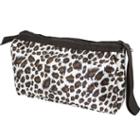 Traveling Leopard Print Toiletry Cosmetic Bag Makeup Case Pouch Brown White