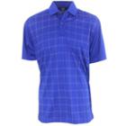 Page & Tuttle Cool Swing Grid Pattern Men's Polo Golf Shirt - Blue -