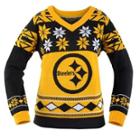 Pittsburgh Steelers Nfl Women's Big Logo V-neck Ugly Christmas Sweater