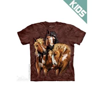 The Mountain Brown 100% Cotton Find 8 Horses Graphic Novelty T-shirt New