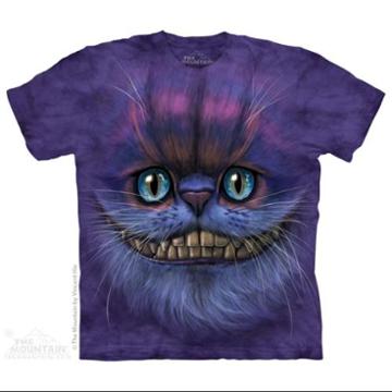 The Mountain Purple Cotton Bf Cheshire Cat Design Novelty Adult T-shirt (s) New