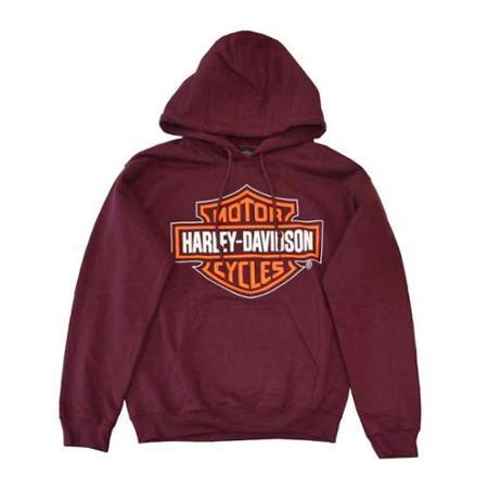 Harley-davidson Large Men's Hooded Sweatshirt, Bar & Shield, Burgundy (l) 30298037