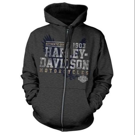 Harley-davidson 3x-large Men's University Team Full-zip Hooded Sweatshirt, Charcoal 30293790