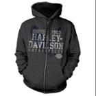 Harley-davidson 3x-large Men's University Team Full-zip Hooded Sweatshirt, Charcoal 30293790