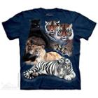 The Mountain Blue 100% Cotton Big Cat Collage Novelty T-shirt (size ) New