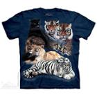 The Mountain Blue 100% Cotton Big Cat Collage Novelty T-shirt (size ) New
