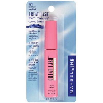Maybelline Great Lash Washable Curved Brush Mascara In Very Black, Pack Of 3
