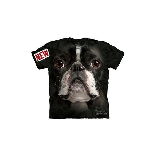 Boston Terrier Face Adult T-shirt By The Mountain - -3367, Adult S