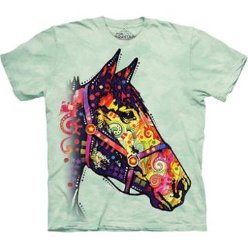 The Mountain New Green 100% Cotton Funky Horse Youth Graphic Novelty T-shirt (l)