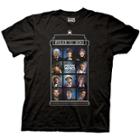Doctor Who 50 Years 11 Doctors Black Adult T-shirt