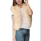 Allegra K Women's Faux Fur Single Hook Eye Closure Winter Vest Outerwear (size Xs / 2)
