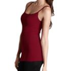 Nikibiki Womens Burgundy Red Nylon Long Camisole Tank Top Strappy Knit Shirt New