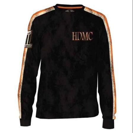 Harley-davidson Medium Men's Blk Label Striped Long Sleeve T-shirt - Blk (m) 30291731