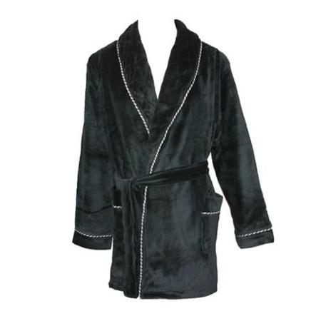 Majestic International Large / Xlarge Mens Satin Lined Smoking Jacket, Black