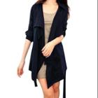 Allegra K Women's Turndown Collar Button-tab Epaulets Casual Light Coat (size / 4)