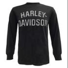 Harley-davidson Large Men's Shirt, Heritage Hd Script Long Sleeve Black (l) 30296633