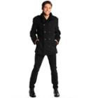 Alpine Swiss Jake Mens Pea Coat Wool Blend Double Breasted Dress Jacket Peacoat Black
