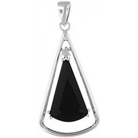 Doma Jewellery Djs03195 Sterling Silver (rhodium Plated) Pendant With Black Onyx