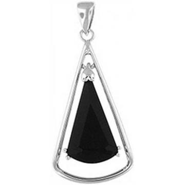 Doma Jewellery Djs03195 Sterling Silver (rhodium Plated) Pendant With Black Onyx