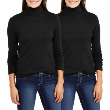 White Stag Women's Turtle Neck Tee 2pack Value Bundle